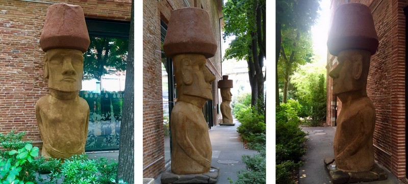 Reproduction de Moaï pour le muséum d'histoire naturelle de Toulouse.